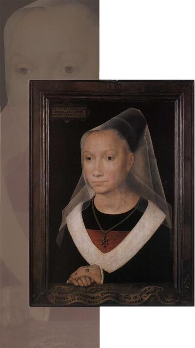Hans Memling, Portret van een jonge vrouw (Sybilla Sambetha), 1480