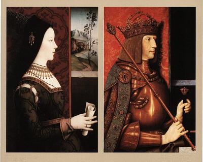 Dames met klasse, Nicolas Reiser (?), Portret van Maria van Bourgondië,  Keizer Maximiliaan I was de man van Maria van Bourgondië en de vader van Margareta van Oostenrijk. Naar Bernhard Strigel  (omstreeks 1465-1528), Portret van keizer Maximiliaan I, 
