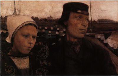 Charles Mertens, Zeeuws paar, pastel, Koninklijk Museum voor Schone Kunsten Antwerpen