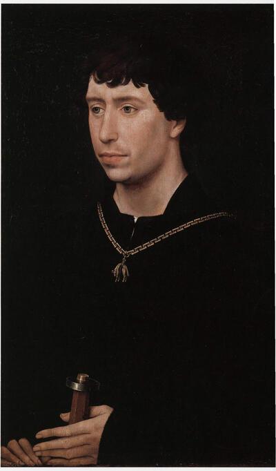 Atelierkopie naar Rogier van der Weyden, Karel de Stoute, omstreeks 1454, dames met klasse,