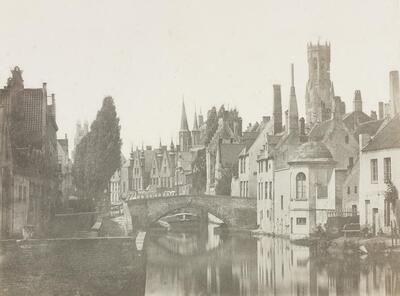 Jan-Frans Michiels - Vue latérale du Franc de Bruges, prise du Pont du Moulin, ca. 1853