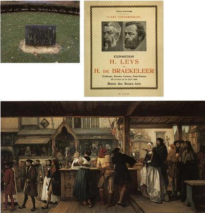  Henri Leys, ooit een gevierd schilder en een baron, overleed in 1869. Pas in 1957 ontving hij een eenvoudig gedenkteken. Tentoonstelling in 190S met werk van Henri De Braekeleer en zijn oom Henri Leys in het Museum voor Schone Kunsten. Aanvankelijk schilderde Henri Leys historische gebeurtenissen gesitueerd in de Scheldestad: Bezoek van A. Dürer te Antwerpen in 1520, 1855, olieverf op hout.