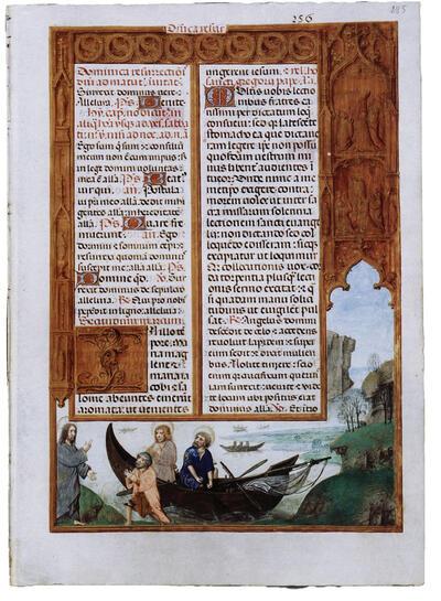 Januari, kalenderplaat uit Breviarium Mayer van den Bergh, Gent-Brugse school, ca. 1500 