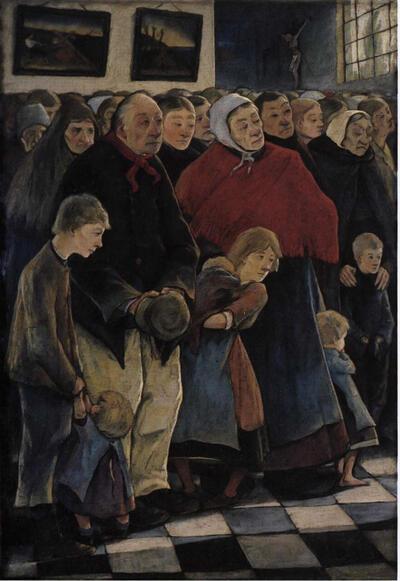 Eugène Laermans (1864-1940), Het gebed der ootmoedigen, 1895, olieverf op doek,
