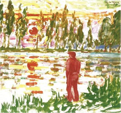 Prosper De Troyer, De rode visser, 1917, olieverf op paneel, 