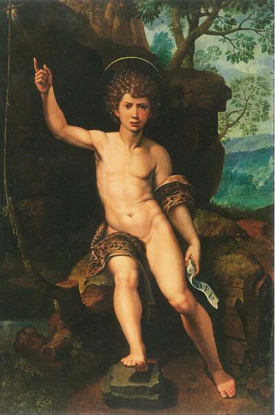 Michiel Coxcie, Johannes de Doper, midden 16de eeuw, olieverf op paneel,