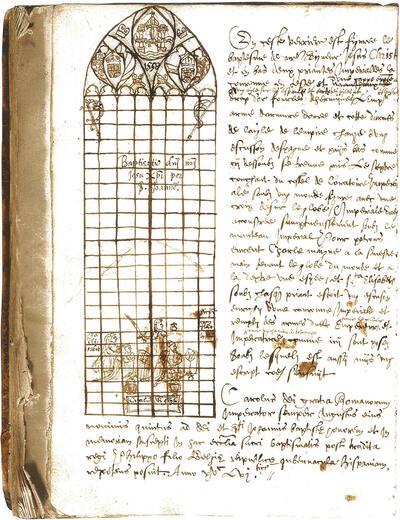 Onbekend, Ghelase veinsteren van de cathedrale kercke van Sint-Baefs, 17 de eeuw, folio, Michiel Coxcie,