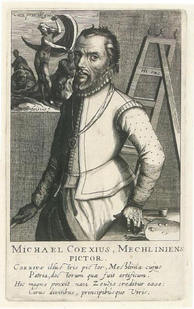 Simon Frisius, Portret van Michiel Coxcie, 1610, ets en gravure,