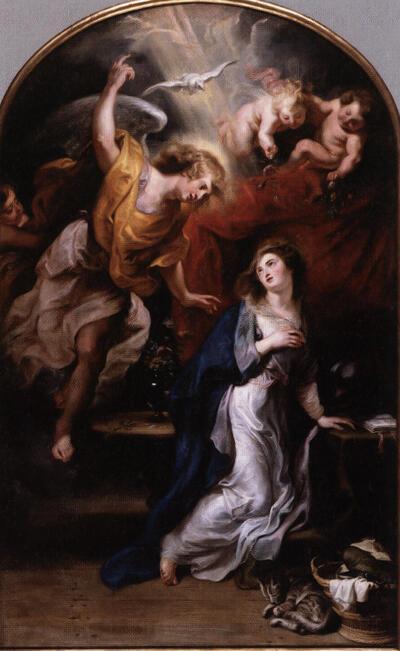 P.P. Rubens, De annunciatie, voor 1628 Geselecteerd voor de Rubenstentoonstelling in Rijsel, Rubenshuis,