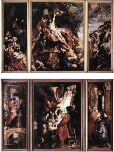 P.P.Rubens, Boven: De kruisoprichting, Onder: De kruisafneming, Rubenshuis,