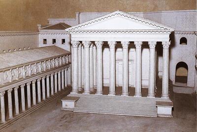 Rome, maquette van Paul Bigot, Forum van Caesar