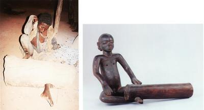 Meisje met kluister, Foto genomen in Ivoorkust, 2001 (Collectie Museum Dr. Guislain) Beeld met kluister, Kanyok