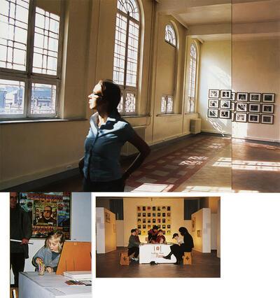 Museum Dr. Guislain, tentoonstelling Stephan Vanfleteren en Erwin Mortier. activiteit Krokuskriebels Tentoonstelling 'Het hoofd ten voeten uit', 2002