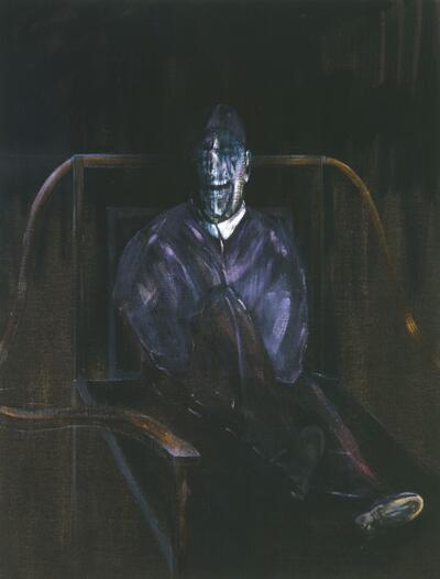 Francis Bacon, Figure Sitting, 1955, olieverf op doek