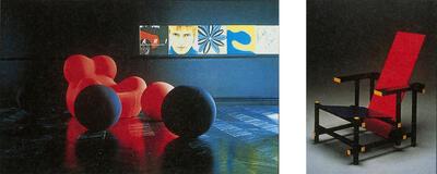 Red and Blue, Gerrit Rietveld. Ups, Gaetano Pesce