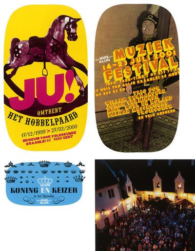 Huis van Alijn, vormgeving affiches Randoald Sabbe, Binnenkoer tijdens Gents Feesten 2001