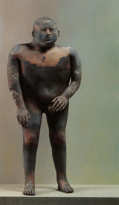 José Vermeersch, Man met de roze vlek, 1977. Keramiek, hoogte 102 cm