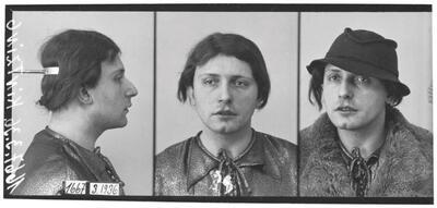 Gerechtelijke identiteitsfoto van Frtitz Kitzing uit 1936. 