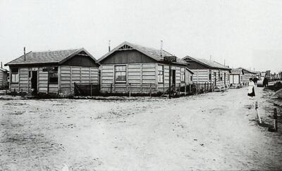 Barakken op het Minneplein in 1920