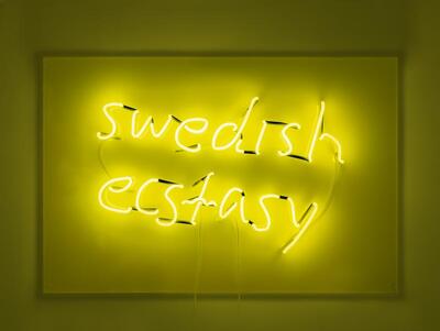 Daniel Youseff, neon writing 'Swedish Ecstasy', 2022