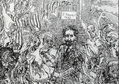 James Ensor, De duivels die mij kwellen, 1985. Ets.