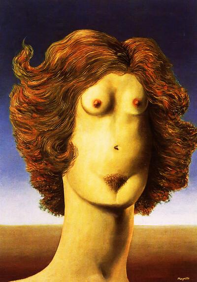 René Magritte, De verkrachting, (Le viol),1934, The Menil Collection, Houston 
