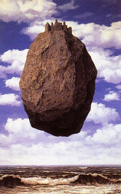 René Magritte, Het slot in de Pyreneeën, (Le cháteau des Pyrénées), 1959, coll. The lsrael Museum, Jerusalem 