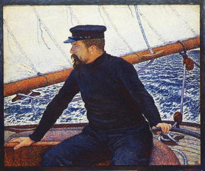 Théo van Rysselberghe (Gent,1862-Saint-Clair [Var], 1926), Signac op zijn boot, 1896. Olieverf op doek, Brussel, Parijs