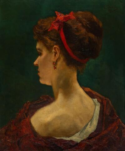 Louis Dubois, Portret van mevrouw Roicourt (De nek van mevrouw Roicourt), 1869, olieverf, doek, 57.5 x 46.8 cm, Inv. 2022-B