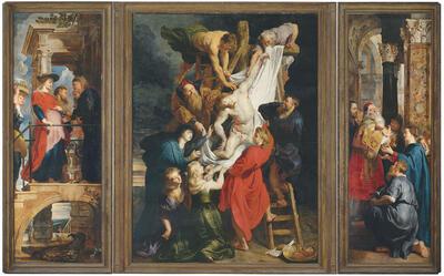 Peter Paul Rubens, De Kruisafneming, 1611-1614, olieverf op paneel Onze-Lieve-Vrouwekathedraal, Antwerpen. Topstukken