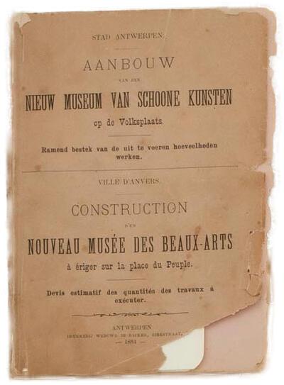 Archief met betrekking tot de bouw van het KMSKA uit de nalatenschap van Frans Van Dijk, 1883-1925 Collectie Vlaams Architectuurinstituut (VAi), Antwerpen – Collectie Vlaamse Gemeenschap Beschermd sinds 13 juni 2023. Topstukken