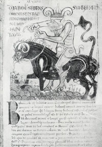 De duivel berijdt Behemoth, ca. 1120, Tekeningen