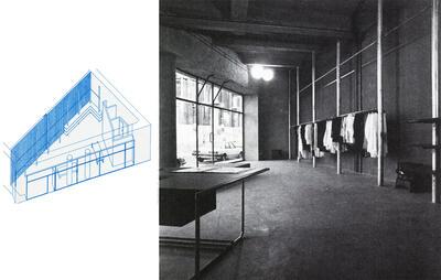 Comme des Garçons, Brussel. Concept: architecten Rei Kawakubo & Takao Kawasaki. Uitvoering: architect Karel Lindemans / architectuurbureau AR.BR., Architectuur