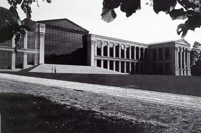 Nieuw hoofdkantoor SWIFT, Terhulpen. Architect Ricardo Bofill (i.s.m. C. Brodzki), architectuur