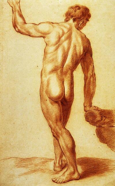 Pieter-Jozef Verhaghen (1728-1811), Studie mannelijk naakt, Museum M