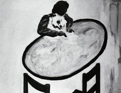 Roger Raveel (1936), Vrouw aan het ovaal van een tafel, Kunst