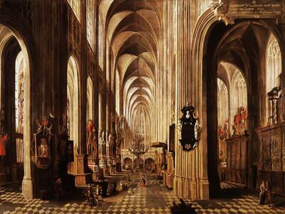 W. de Smet (2e helft 17e eeuw), Binnenzicht in de St.-Pieterskerk, Museum M