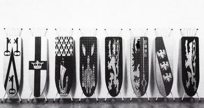 Wim Delvoye (1965), Reeks heraldische strijkplanken, Kunst