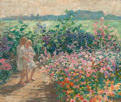 Montigny Jenny, Kinderen in de bloementuin, 1927