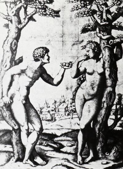 Marcantonio Raimondi (1480-1530), naar Rafaël (1483-1520). Adam en Eva. Rubenshuis
