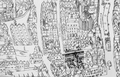 Virgilius Bononiensis. Detail uit het plan van Antwerpen, Rubenshuis