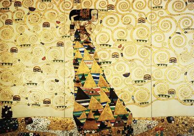 Gustav Klimt (1862-1918), Een detail van de mozaïek "De verwachting" in de eetkamer van het Stoclethuis