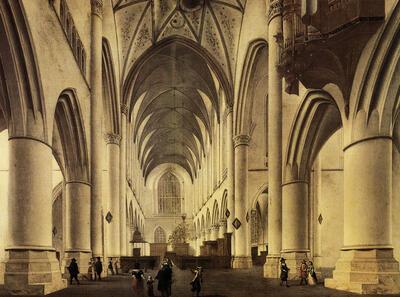 Isaak van Nickele, Interieur van de Bavokerk te Haarlem. Schilderkunst na de val van Antwerpen