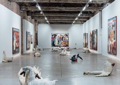 Pieter Jennes, An apple can't be tired, 2023, Be-Part, Platform voor actuele kunst, Kortrijk, Courtsey Nino Mier Gallery / Gallery Sofie Van de Velde, foto: Joselito Verschaeve