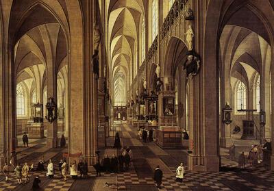 Pieter Neeffs de Oude, Interieur van de kathedraal van Antwerpen. Schilderkunst na de val van Antwerpen.