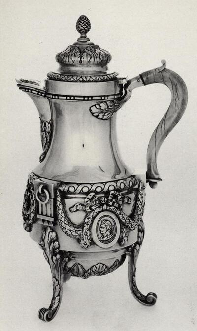 Koffiekan met ivoren oor, Antwerpen, 1778. Tafelzilver