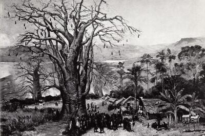 Alfred Bastien (1873 -1955). Paul Mathieu (1872 -1932). Inlands dorp, Matadi, 1911. Afrika