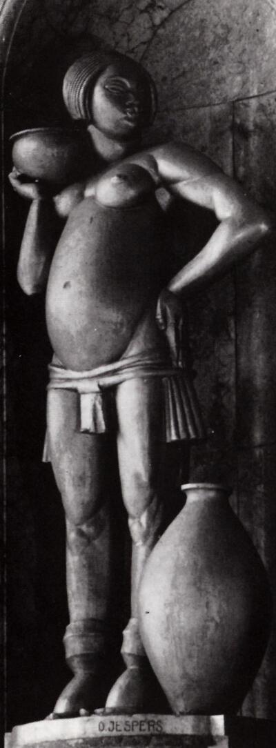 Oscar Jespers (1887 -1970). Vrouwenfiguur met amfora. Afrika