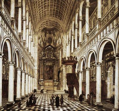 De barok in de zuidelijke Nederlanden. Willem van Ehrenberg (omstreeks 1630-1676). Het interieur van de Sint-Carolus-Borromeuskerk te Antwerpen. ca 1668.