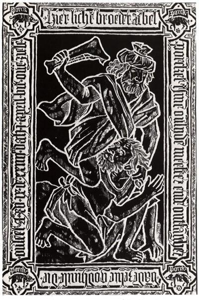 Wrijfsel van de grafplaat van Abel Porcket (†1509). Grafmonument